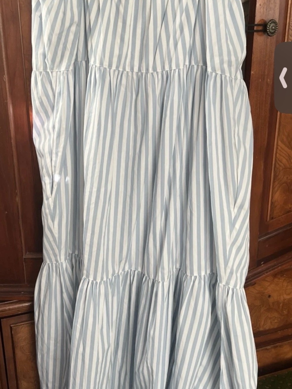rag & bone Leilah Striped poplin Tiered Maxi Dress xl - Picture 2 of 5